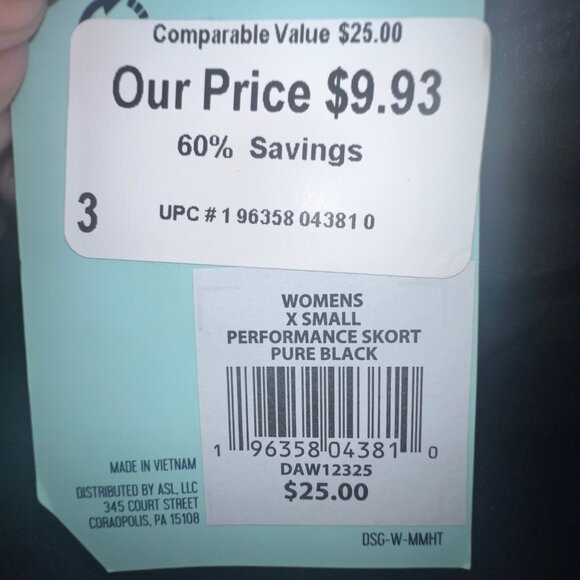 DSG Womens Black Athletic Skort, XS - Picture 7 of 9